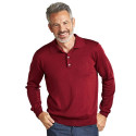 Pull-polo Mérinos Bordeaux