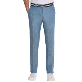 Pantalon lin, Taille : 46, Couleur : Bleu, par l’Homme Moderne.