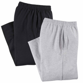 Pantalons maxi confort - les 2, Taille : M (42/44), Couleur : Gris/Noir, par l’Homme Moderne.