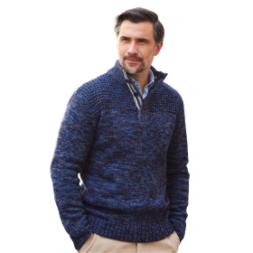 Pull chiné Alaska, Tour de poitrine : M (96/100), Couleur : Bleu, par l’Homme Moderne.