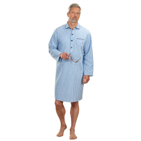 Chemise de nuit flanelle, Tour de poitrine : M (96/100), Couleur : Bleu, par l’Homme Moderne.