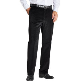 Pantalon Velours «Sur-Mesure» - Entrejambe 84 cm, Taille : 42, Couleur : Noir, par l’Homme Moderne.