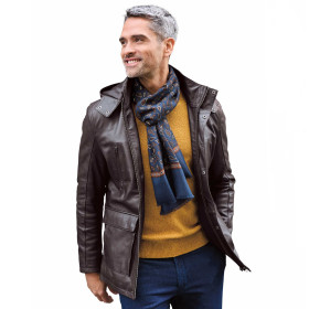 Parka cuir multipoche..., Taille : 52, Couleur : Marron, par l’Homme Moderne.