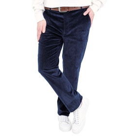 Pantalon velours stretch, Taille : 42, Couleur : Bleu nuit, par l’Homme Moderne.