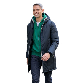 Parka longue city-sport, Tour de poitrine : M (96/100), Couleur : Navy, par l’Homme Moderne.