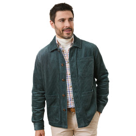 Veste velours Pierre Clarence, Tour de poitrine : M (96/100), Couleur : Vert sauge, par l’Homme Moderne.