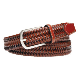 Ceinture cuir tressé Glove..., Couleur : Tabac, Ceinture : 95/110, par l’Homme Moderne.