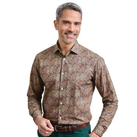 Chemise imprimé cachemire..., Encolure : 37/38, Couleur : Marron, par l’Homme Moderne.