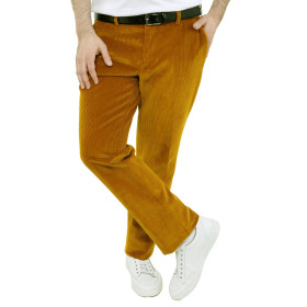 Pantalon milleraies velcorex, Taille : 42, Couleur : Miel, par l’Homme Moderne.