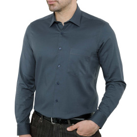 Chemise coton extensible, Encolure : 39/40, Couleur : Ardoise, par l’Homme Moderne.