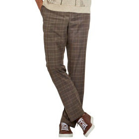 Pantalon ville infroissable, Taille : 42, Couleur : Marron, par l’Homme Moderne.