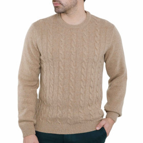 Pull laine Galway, Tour de poitrine : M (96/100), Couleur : Beige, par l’Homme Moderne.