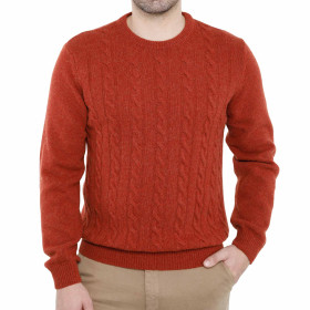 Pull laine Galway, Tour de poitrine : M (96/100), Couleur : Rouille, par l’Homme Moderne.