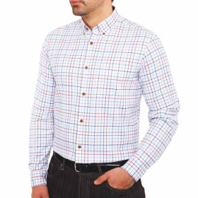 Chemise flanelle Dinan..., Encolure : 39/40, Couleur : Bordeaux, par l’Homme Moderne.