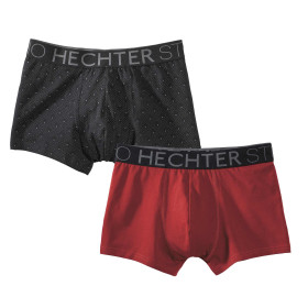 Boxers Hechter Studio - les 2, Couleur : Rouge/Noir, Taille : M (3), par l’Homme Moderne.