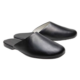 Mules cuir élégance, Pointure : 40, Couleur : Noir, par l’Homme Moderne.