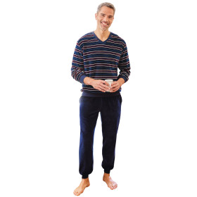 Pyjama velours Clim-Activ, Tour de poitrine : M (96/100), Couleur : Marine, par l’Homme Moderne.