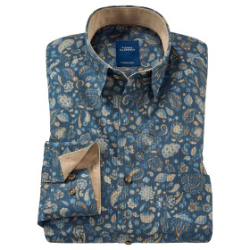 Chemise imprimé Valongo -..., Encolure : 37/38, Couleur : Bleu denim, par l’Homme Moderne.