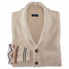 Gilet Jacquard laine Pierre..., Tour de poitrine : M (96/100), Couleur : Beige, par l’Homme Moderne.