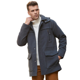 Parka polaire à capuche, Tour de poitrine : L (104/108), Couleur : Gris, par l’Homme Moderne.