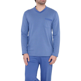 Pyjama thermo-confort Léman, Tour de poitrine : M (96/100), Couleur : Bleu, par l’Homme Moderne.