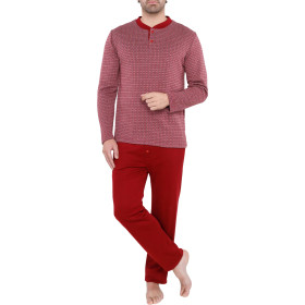 Pyjama gentleman Courtelle®, Tour de poitrine : M (96/100), Couleur : Bordeaux, par l’Homme Moderne.