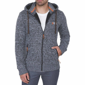 Blouson zippé à capuche, Tour de poitrine : M (96/100), Couleur : Gris, par l’Homme Moderne.