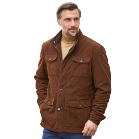 Veste saharienne velours, Tour de poitrine : M (96/100), Couleur : Marron, par l’Homme Moderne.