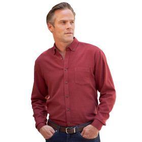 Chemise flanelle Pierre..., Encolure : 45/46, Couleur : Bordeaux, par l’Homme Moderne.