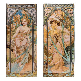 Lot 2 tapisseries Mucha, par l’Homme Moderne.