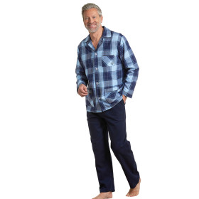 Pyjama flanelle Mariner, Tour de poitrine : M (96/100), Couleur : Bleu, par l’Homme Moderne.