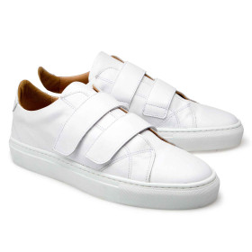 Sporting cuir double scratch, Pointure : 40, Couleur : Blanc, par l’Homme Moderne.