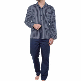 Pyjama coton bleu nuit, Tour de poitrine : M (96/100), par l’Homme Moderne.