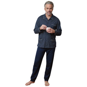 Pyjama coton Prestige, Tour de poitrine : M (96/100), Couleur : Marine, par l’Homme Moderne.