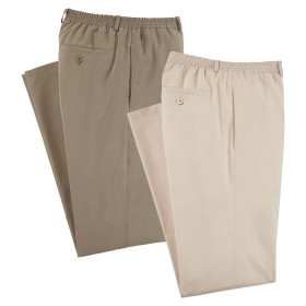 Pantalons microfibre Summer..., Taille : 42/44, Couleur : Beige/Kaki, par l’Homme Moderne.