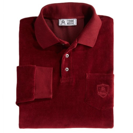 Polo velours Bordeaux