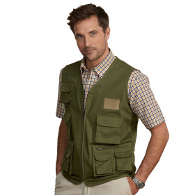 Gilet multipoche travel, Tour de poitrine : M (96/100), Couleur : Kaki, par l’Homme Moderne.