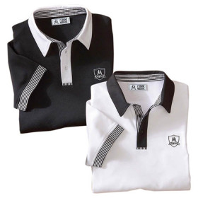 Polos microfibre Black & White - les 2, Tour de poitrine : 2XL (120/124), Couleur : Blanc/Noir, par l’Homme Moderne.