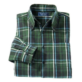 Chemise Flanelle, Encolure : 43/44, Couleur : Vert, par l’Homme Moderne.