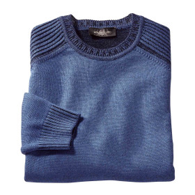 Pull Laine Mérinos Bleu, Tour de poitrine : M (96/100), Couleur : Bleu, par l’Homme Moderne.