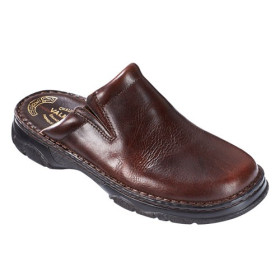 Mules Cuir Grande Largeur, Pointure : 40, Couleur : Marron, par l’Homme Moderne.