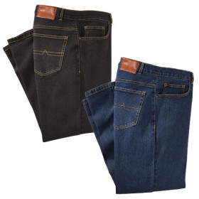 Les 2 Jeans Coton, Taille : 42, Couleur : Bleu/Noir, par l’Homme Moderne.