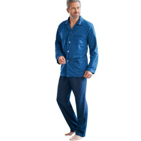 Pyjama thermique élégance, Couleur : Marine, Taille : XL, par l’Homme Moderne.