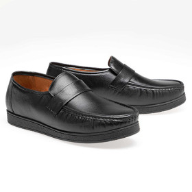 Mocassins sur Coussin d'Air, Pointure : 40, Couleur : Noir, par l’Homme Moderne.