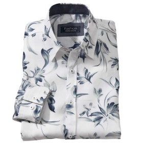 Chemise Blue Flower, Encolure : M (39/40), Couleur : Blanc/Bleu, par l’Homme Moderne.