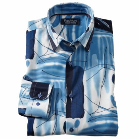 Chemise Microfibre Arty, Encolure : M (39/40), Couleur : Bleu, par l’Homme Moderne.