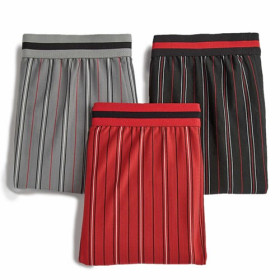 Slips microfibre rayés - les 3, Taille : XL (50/52), Couleur : Rouge/Gris/Noir, par l’Homme Moderne.