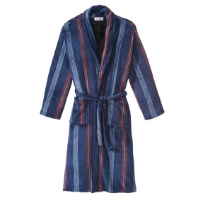 Robe de chambre polar fleece, Tour de poitrine : 2XL (120/124), Couleur : Bordeaux/Marine, par l’Homme Moderne.