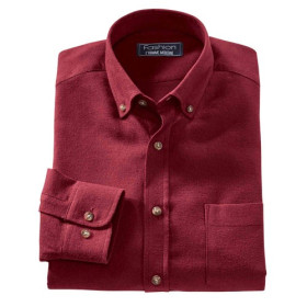 Chemise Flanelle, Encolure : 39/40, Couleur : Bordeaux, par l’Homme Moderne.