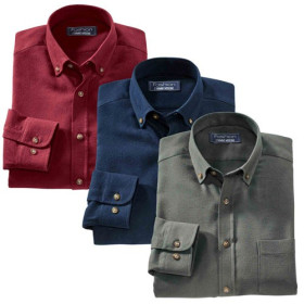 Chemises flanelle - les 3 (de même taille), Encolure : 39/40, Couleur : Bleu/Bordeaux/Gris, par l’Homme Moderne.